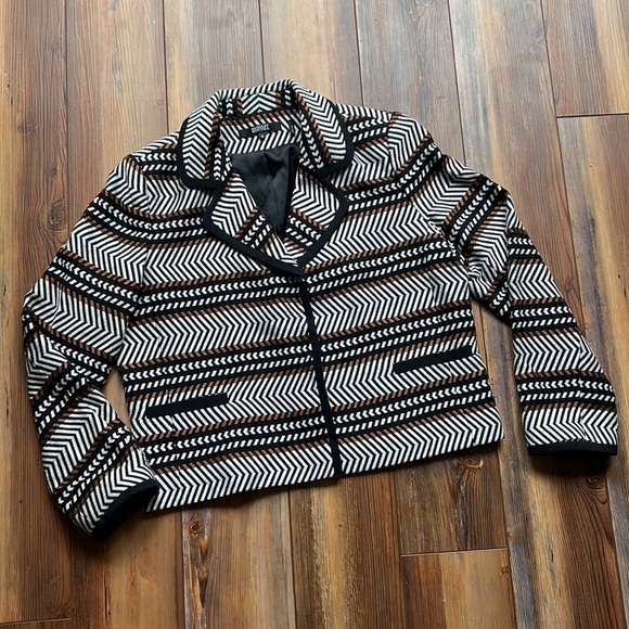 Badgley Mischka black white and copper vintage boxy blazer size 12. - Picture 5 of 7